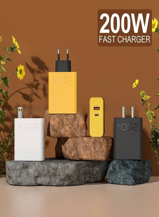 Loquat 200W Super Fast Charger PD + USB Fast Charging Adapter for iPhone, Samsung, Huawei  Type-C Devices High-Speed Mobile Phone Power Adapter  - Image 2