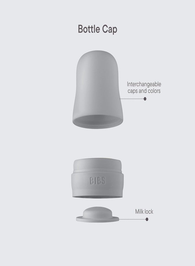 BIBS Bottle Cap Set - BPA-Free, Dishwasher Safe, Customizable Colors, Includes Cap, Milk Lock, and Screw Cap - Compatible with BIBS Bottles (Sold Separately) - Mauve - Image 2