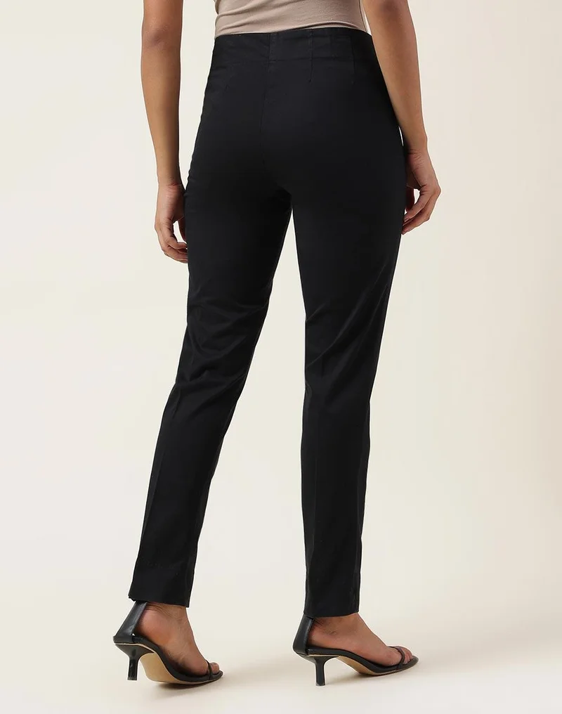 Fabindia  Black Cotton Blend Full Length Pant Formal for Women | Best Price UAE