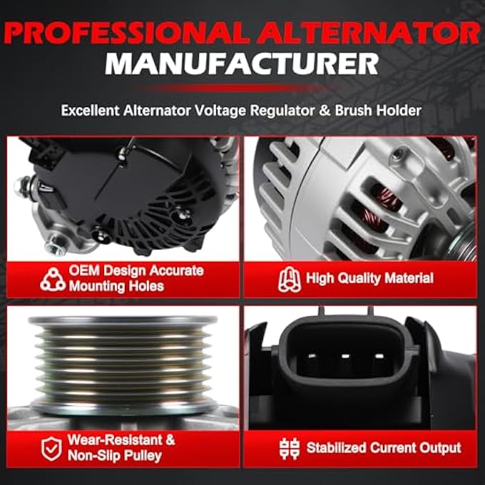 Autodevil 11256 Alternator Fit for 2008-2019 Frontier, 2008-2015 Titan, 2008-2012 Pathfinder, 2007-2015 Armada, 07-15 Xterra, 08-10 QX56, 09-12 Equator, 4.0L 5.6L, 130Amp 12V Alternator OE 11256N - Image 5