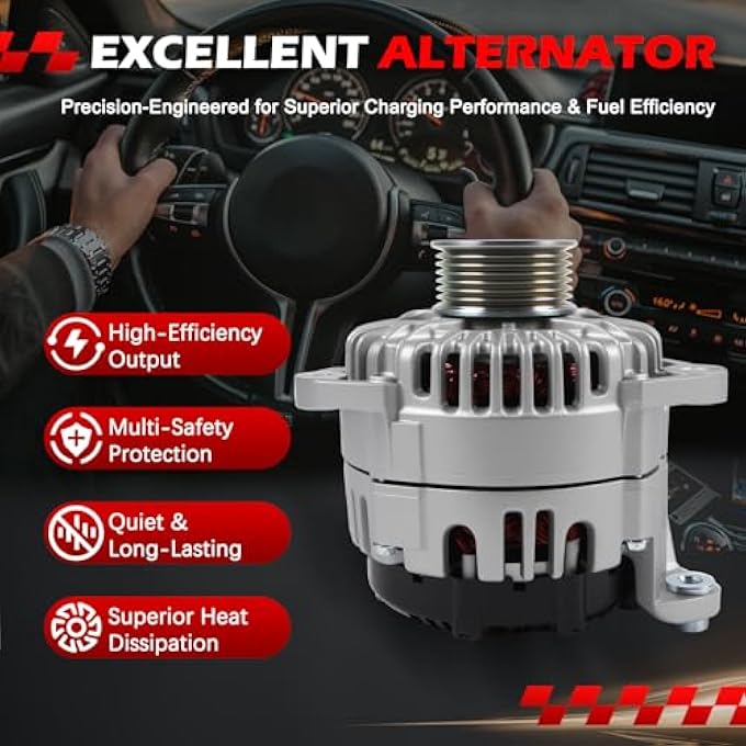 Autodevil 11256 Alternator Fit for 2008-2019 Frontier, 2008-2015 Titan, 2008-2012 Pathfinder, 2007-2015 Armada, 07-15 Xterra, 08-10 QX56, 09-12 Equator, 4.0L 5.6L, 130Amp 12V Alternator OE 11256N - Image 4