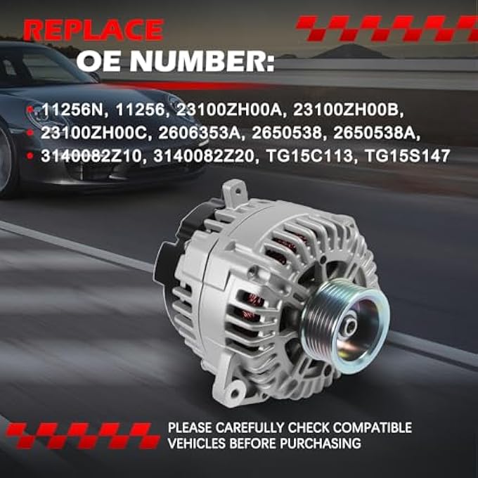 Autodevil 11256 Alternator Fit for 2008-2019 Frontier, 2008-2015 Titan, 2008-2012 Pathfinder, 2007-2015 Armada, 07-15 Xterra, 08-10 QX56, 09-12 Equator, 4.0L 5.6L, 130Amp 12V Alternator OE 11256N - Image 3