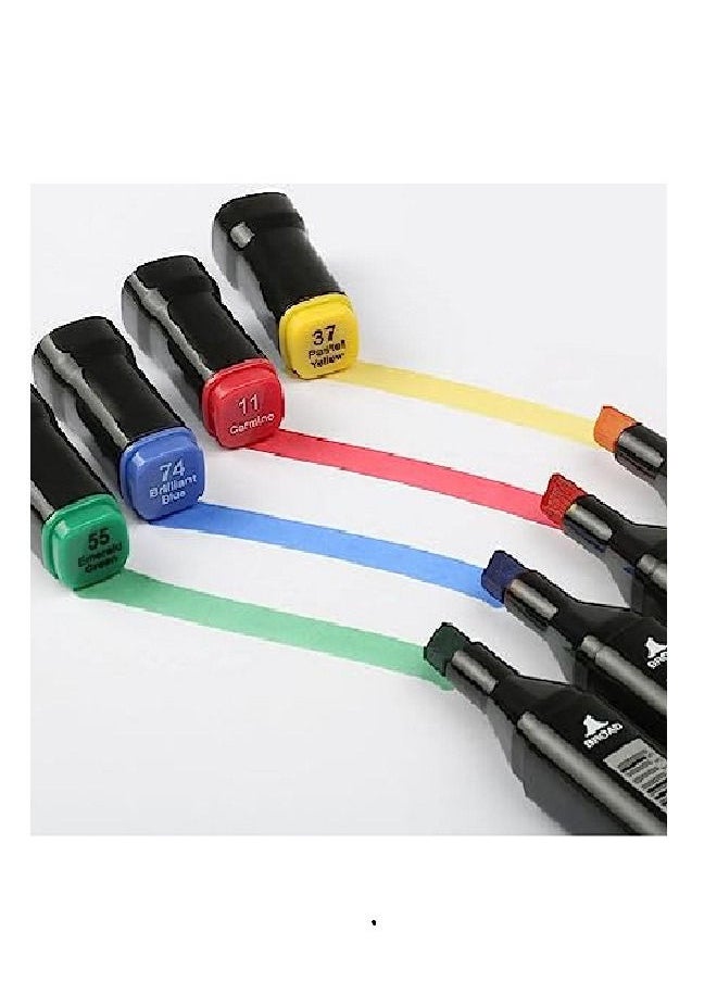 Generic Double Tipped Art Marker Set for Artist Adults Coloring Sketching Drawing Alcohol-based Ink - Brush Chisel Dual Tips 48 Colors  - Image 3