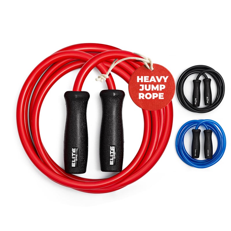EliteSRS Elite Jumps Muay Thai 2.0 Weighted Jump Rope - Designed for High-Intensity Training, Muay Thai, & MMA Workouts - Heavy 1.2lb PVC Jump Ropes for Fitness - Image 1