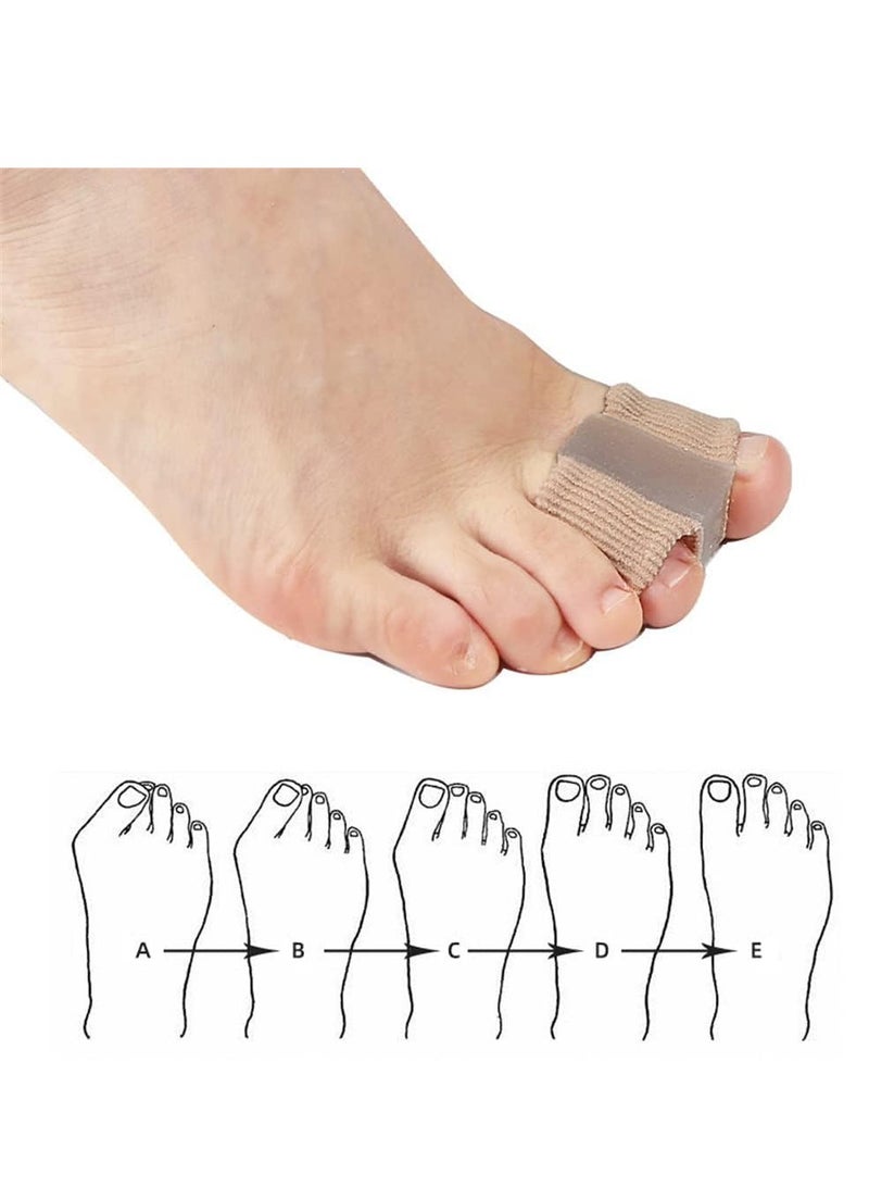 GUDOO 4 عبوات من الأكمام الفاصلة لأصابع القدم، مصحح ناعم لأصابع القدم الكبيرة مع وسادة فاصل من الجل لأصابع القدم، أكمام متداخلة لأصابع القدم، بيج S - Image 3