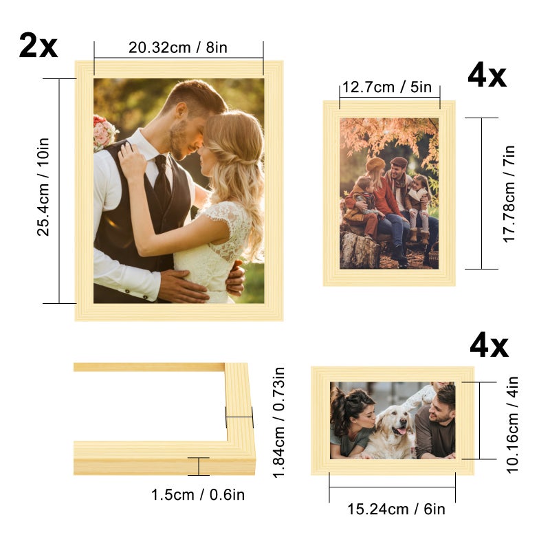 4x6 Picture Frame Set 5pcs Black: High-quality Eco-friendly Plastic - High Permeable Plexiglass Photo Frame for Home Wall Gallery Tabletop Display - Image 5