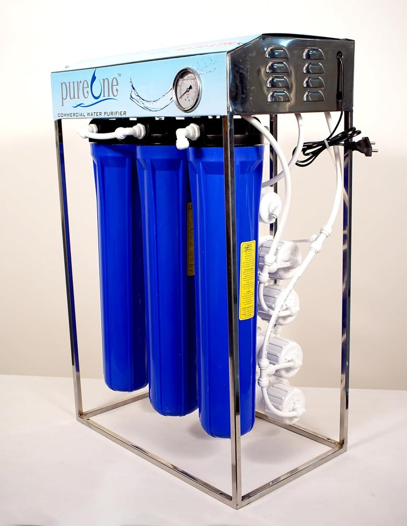 PUREONE 50LPH Commercial RO UV Water Purifier System 50Litre Per hour Stainless Steel Fully Automatic with TDS adjuster and cover - Image 4