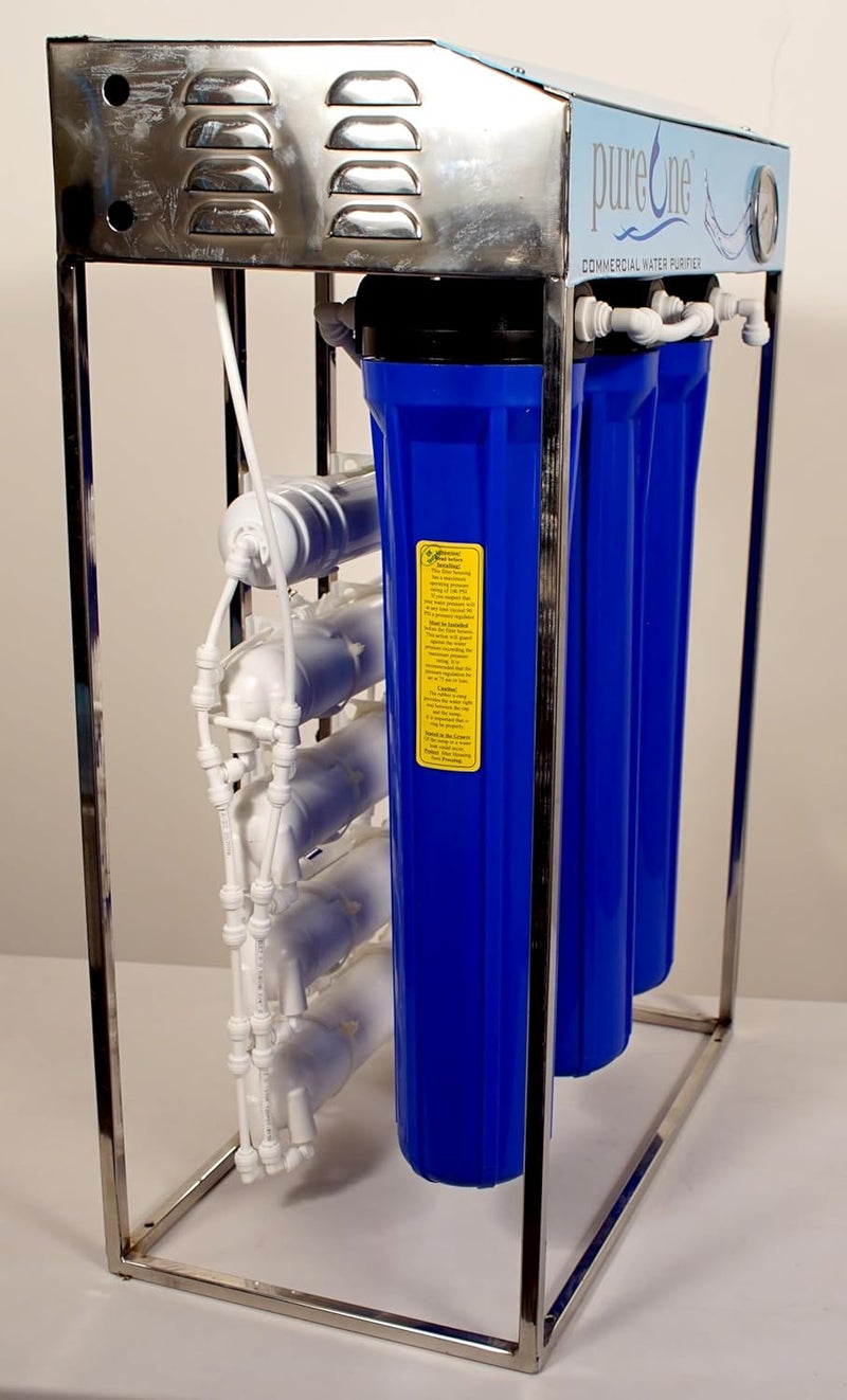 PUREONE 50LPH Commercial RO UV Water Purifier System 50Litre Per hour Stainless Steel Fully Automatic with TDS adjuster and cover - Image 3