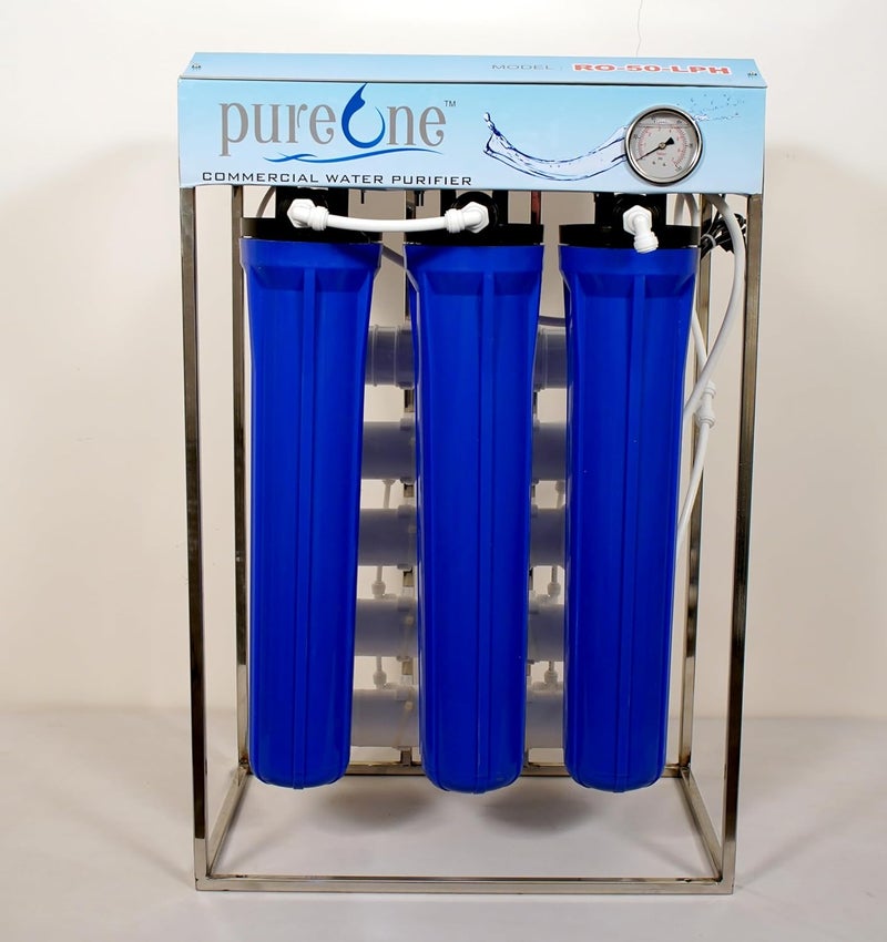 PUREONE 50LPH Commercial RO UV Water Purifier System 50Litre Per hour Stainless Steel Fully Automatic with TDS adjuster and cover - Image 2