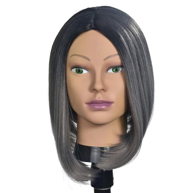 Ba Sha Afro Cosmetology Mannequin Head Bald Manikin head for Wigs Making Wig Display Hat Display Glasses Display with Free Clamp - Image 5