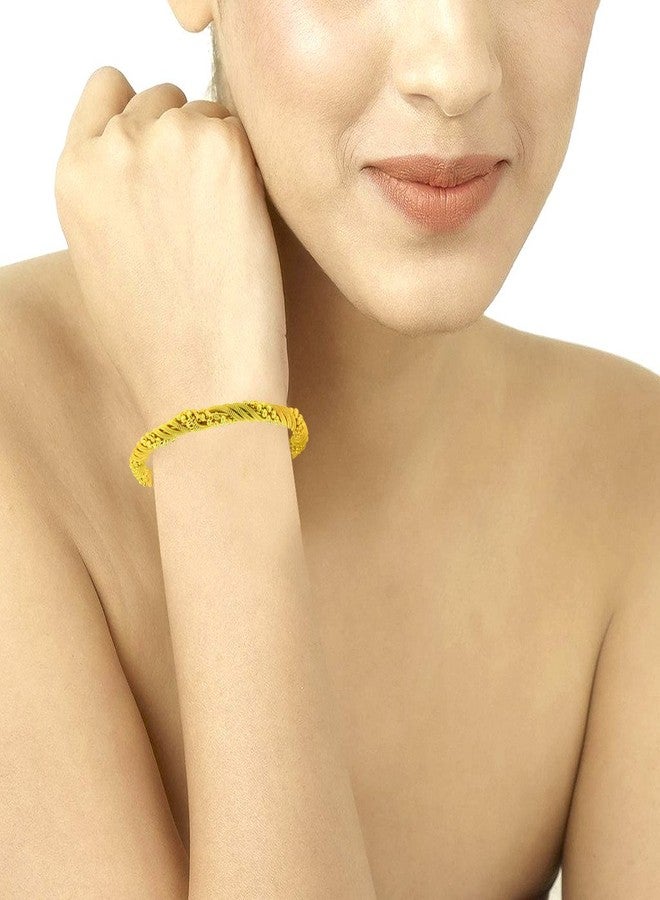 ZIVOM® Twister 22K Gold Plated Slim Gold Bangle Pair Set Of 2 For Women Gift - Image 5