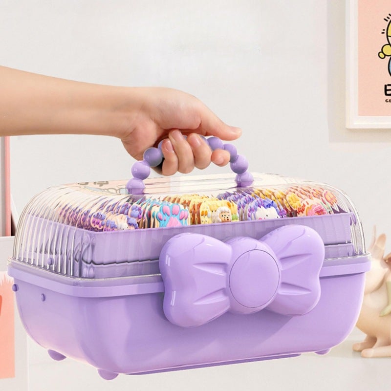 Cartoon Storage Box 1L Foldable Organizer for Desk Home Office - Medium Size Cute Pattern Box for Headphones, Wires, Toys - Image 5