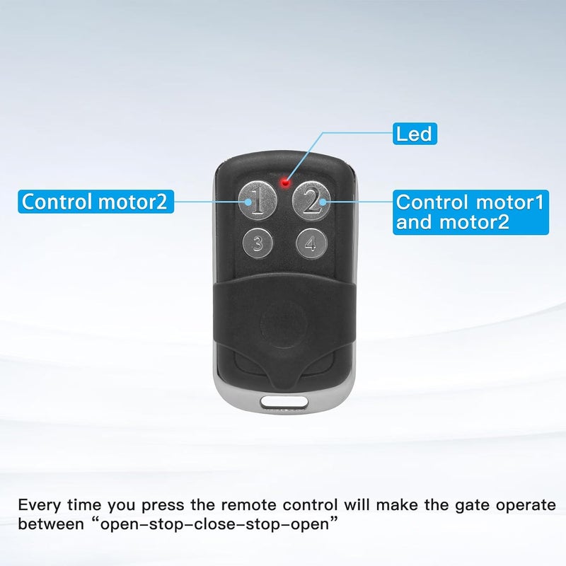 JUJIANG Store Gate Opener Remote Control Transmitter for Automatic Gate Opener Hardware Control Remote Security Gate Controller with Keychain Electric Rolling Driveway Gate Opener Closer Security Kit Remote - Image 3