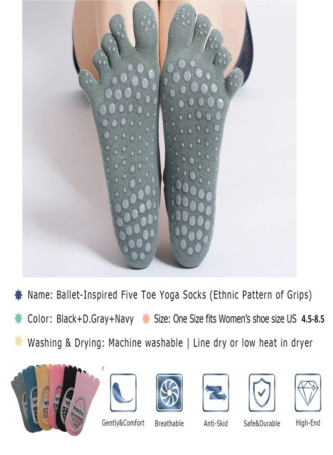 Lify Polycotton Yoga Socks for Women Non-Slip Grips & Straps, Ideal for Pilates, Pure Barre, Ballet, Dance, Barefoot Workout (EU 35-40 US 4.5-8.5, Teal Blue), Casual - Image 2