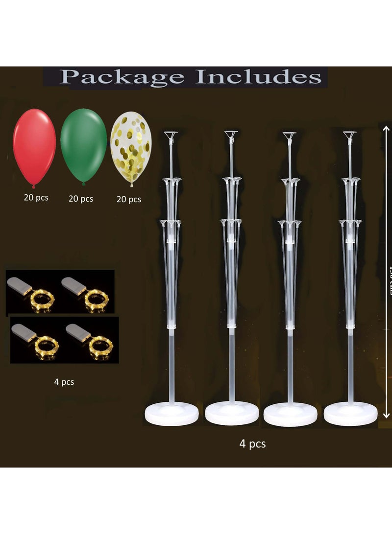 JOLLITY LLC طقم حامل بالونات عيد الهالوين وعيد الميلاد للأرض مع خيوط أضواء بالونات وحوامل مركزية طقم عمود بالونات لحفلة عيد الميلاد وحفلة استحمام الأطفال 4 مجموعات - Image 3