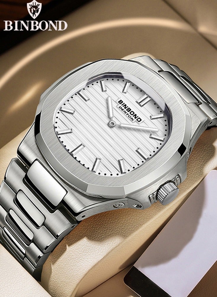 BINBOND Watches for Men Quartz Watch Waterproof Date Male Clock Stainless Steel Business Mens Quartz Watches - Image 1