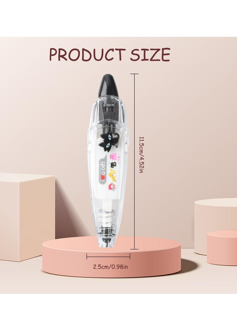 Zikra 6Pcs DIY Cute Animals Press Type Decorative Pen, Ally-Pocket Tape Pen, DIY Lace Decoration Tape Pen, Creative Cartoon Pattern Decorative Tape, Cute Scrapbooking Diary Decorative Correction Tapes - Image 3