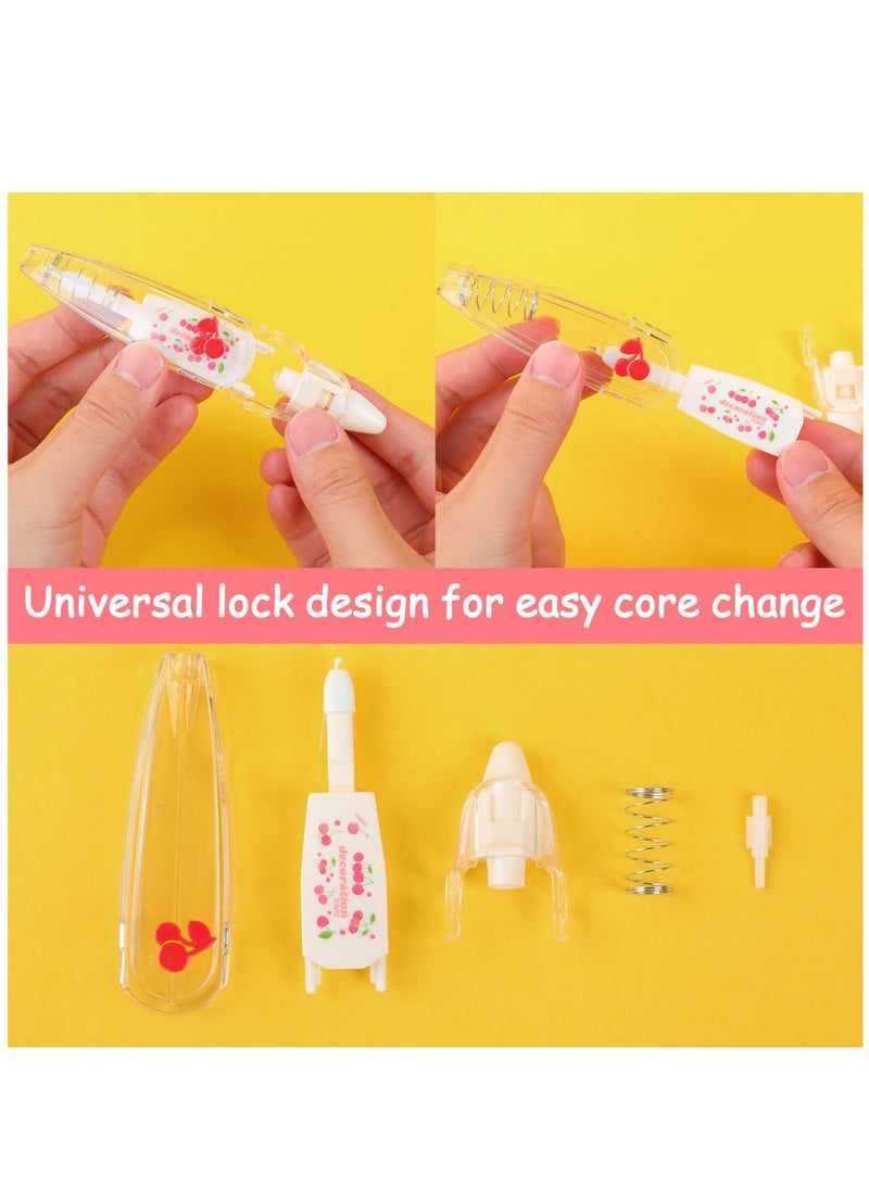 Zikra 6Pcs DIY Cute Animals Press Type Decorative Pen, Ally-Pocket Tape Pen, DIY Lace Decoration Tape Pen, Creative Cartoon Pattern Decorative Tape, Cute Scrapbooking Diary Decorative Correction Tapes - Image 4
