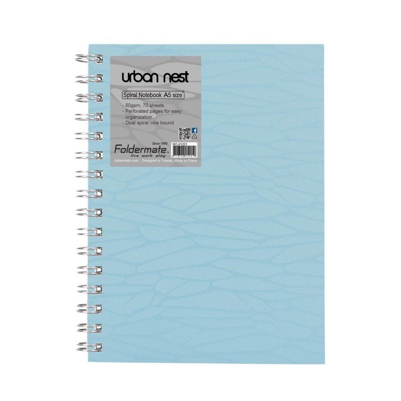 Foldermate Notebook A5 Size - Light Blue, 70 Sheets