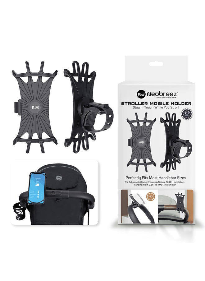 neobreez 360° Rotating Silicone Mobile Phone Holder|Universal Stroller Phone Holder |Anti-Shake Mount for Bike,  Bicycle, Motorcycle, Stroller, Pram, Pushchair, Buggy And Shopping Cart|Compatible with iPhone  - Image 1