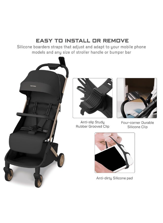 نيوبريز حامل هاتف دوار 360 درجة من السيليكون من نيو بريز | حامل عالمي مضاد للاهتزاز للدراجة، الدراجة النارية، عربة الأطفال، عربة التسوق | متوافق مع آيفون - Image 4