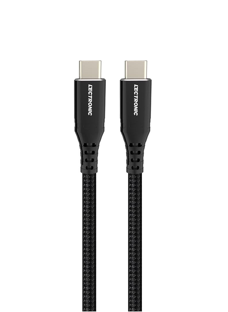 LeCtronic - Usb C C Cable Nylon Braided Type 100W Pd For Laptop Charging 20V5A 1.8M Black - Image 1