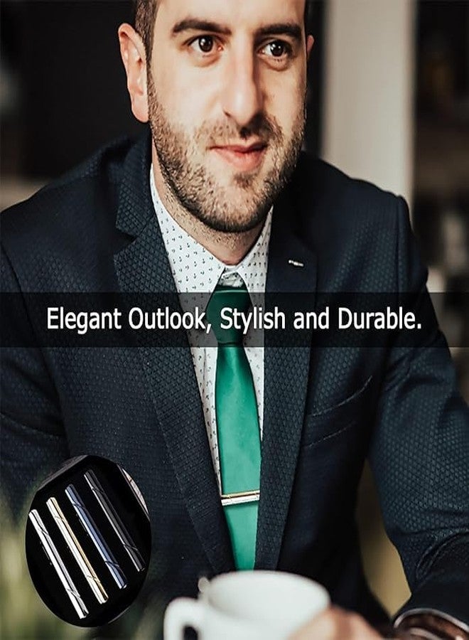 DGOOLS 4pcs Tie Pin, Tie Pin for Men Formal, Stylish Tie Clip for Men Suit Accessories with Gift Box, Suits Luxury Metal Plated Necktie Bars with Secure Clasp for Business Wedding or Daily Life - Image 2