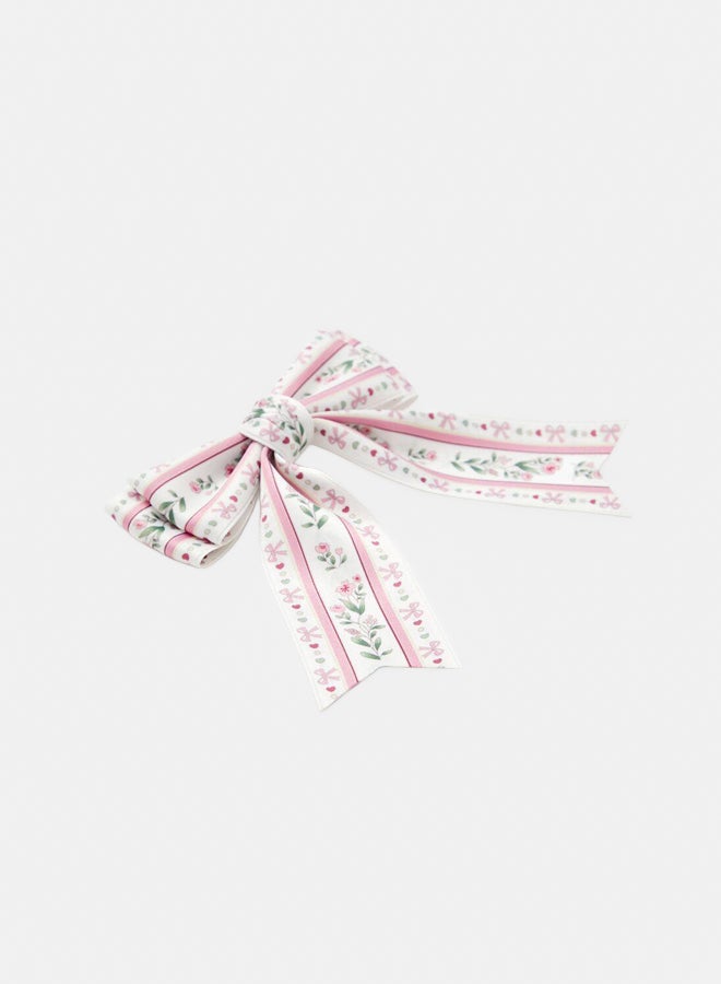 FOREVER 21 Floral Striped Bow Hair Clip  - Image 4