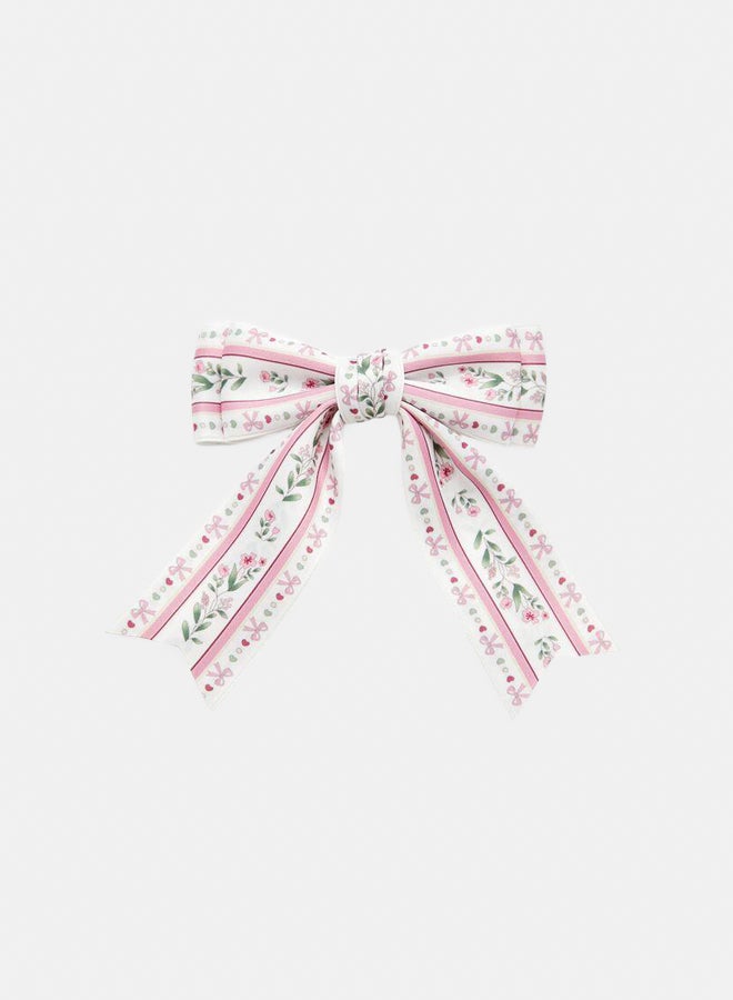 FOREVER 21 Floral Striped Bow Hair Clip  - Image 1