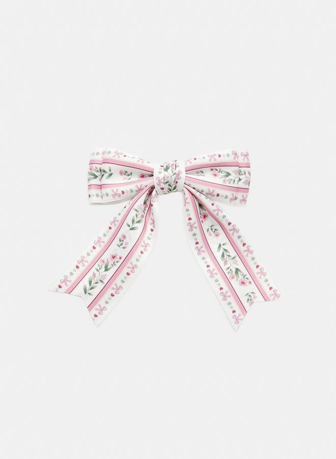 FOREVER 21 Floral Striped Bow Hair Clip  - Image 2