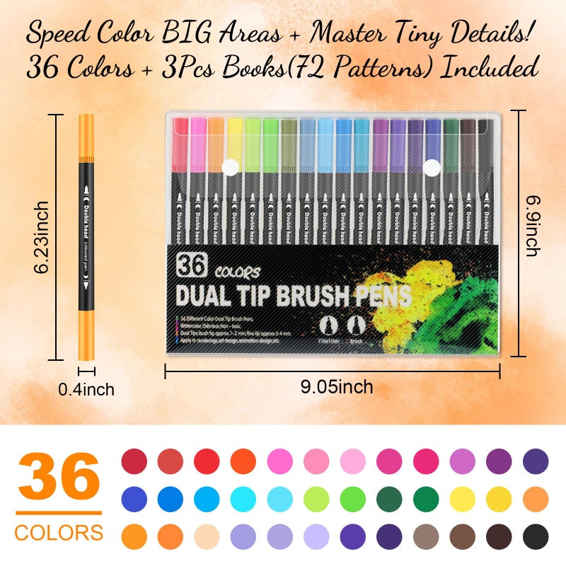 ADEVIAN 3Pcs Coloring Books for Adults Relaxation with 36 Colors Markers Coloring Book for Women Spiral Bound Printed On One Side, Colors Markers, (Sugar Skull Women & Scare Dolls & Terrible Beauty) - Image 5