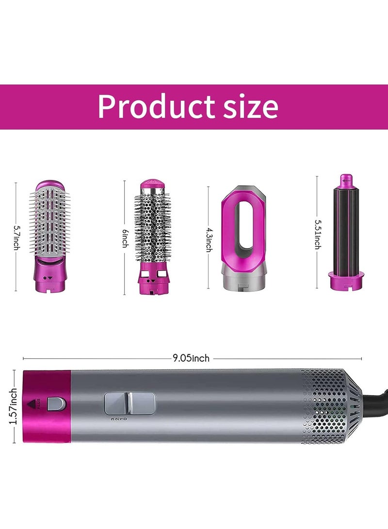 5 in 1 Hair Dryer Brush Air Styler Set with Interchangeable Heads Ionic Care for Blow Drying Straightening Curling and Volumizing - Image 3