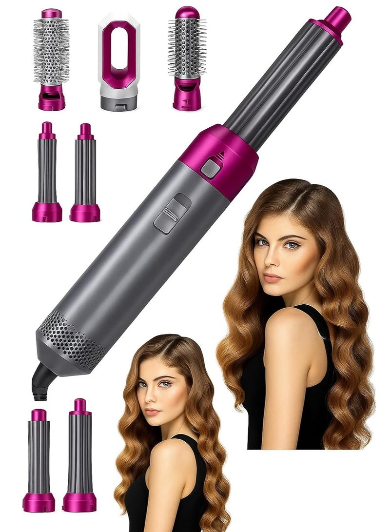 5 in 1 Hair Dryer Brush Air Styler Set with Interchangeable Heads Ionic Care for Blow Drying Straightening Curling and Volumizing - Image 2