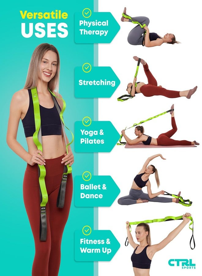 CTRL SPORTS Stretching Strap with Loops - Non Elastic Stretch Band for Physical Therapy, Yoga Strap for Stretching Equipment, Stretch Bands for Exercise and Flexibility - Fascia, Hamstring & Leg Stretcher Belt - Image 4