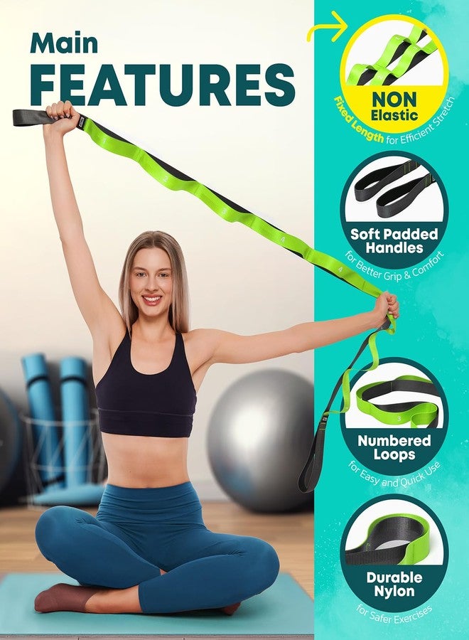 CTRL SPORTS Stretching Strap with Loops - Non Elastic Stretch Band for Physical Therapy, Yoga Strap for Stretching Equipment, Stretch Bands for Exercise and Flexibility - Fascia, Hamstring & Leg Stretcher Belt - Image 3