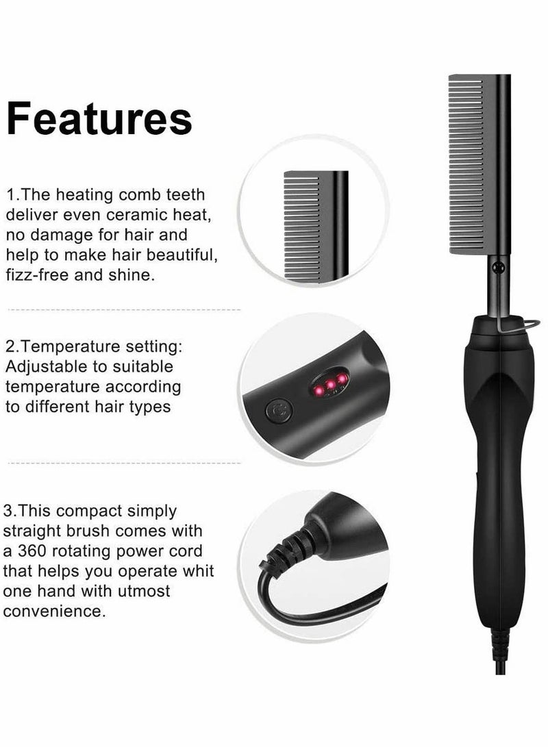 Excefore Electric Hair Straightening Brush, Hair Straightening Curly Quick Heated Comb for Woman and Man - Image 3