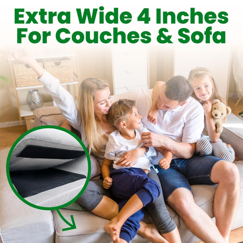 ECOHomes Heavy Duty Strips for Couch Cushions 4 Inch x 6.5 FT Keep Sofa Cushions from Sliding - Adhesive Hook and Loop Tape Roll to Prevent Sliding Couch Cushion, Outdoor Non Slip Furniture Grip Black - Image 2