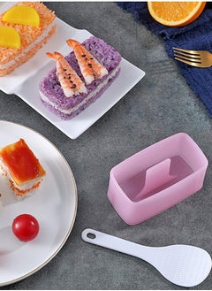 Generic Musubi Maker Press Mold,  BPA Free Sushi Making Kit Onigiri Mould with Small Rice Paddle, Non Stick Musubi Mold Hawaiian Musubi Maker for Home Kitchen Restaurant (2 Pack)  - Image 2
