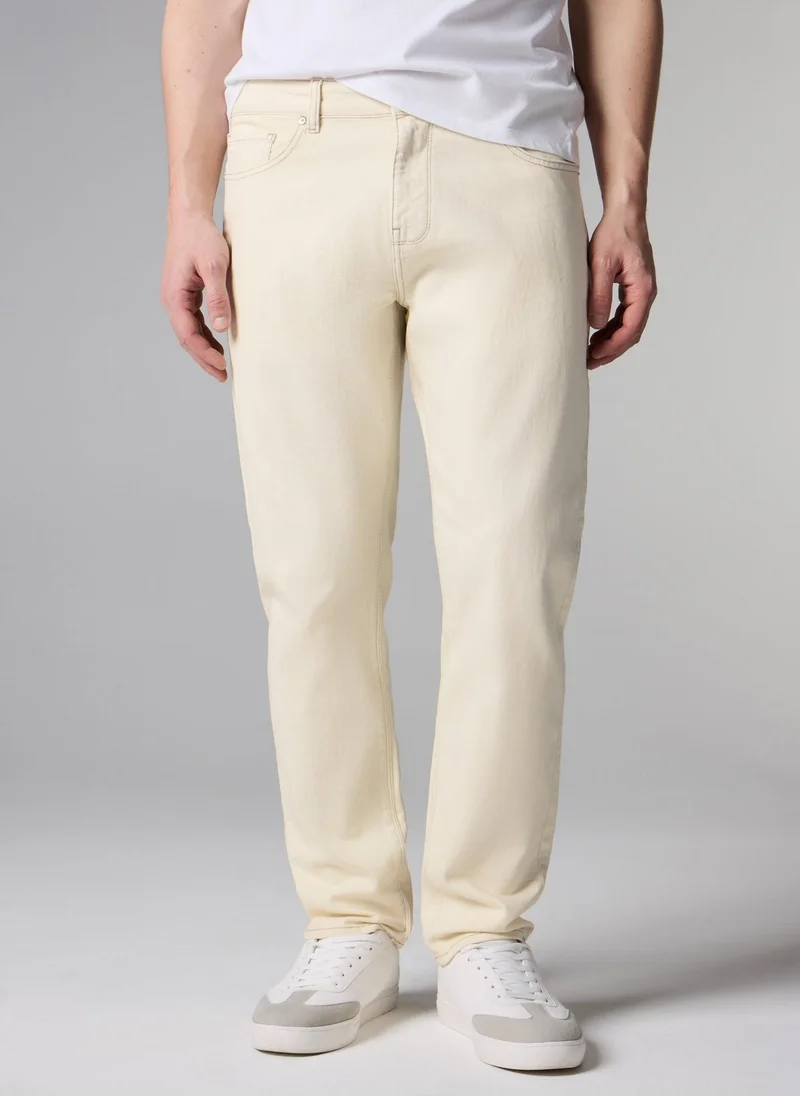 Matalan Off White Ecru Tapered Jeans for Men | Best Price UAE