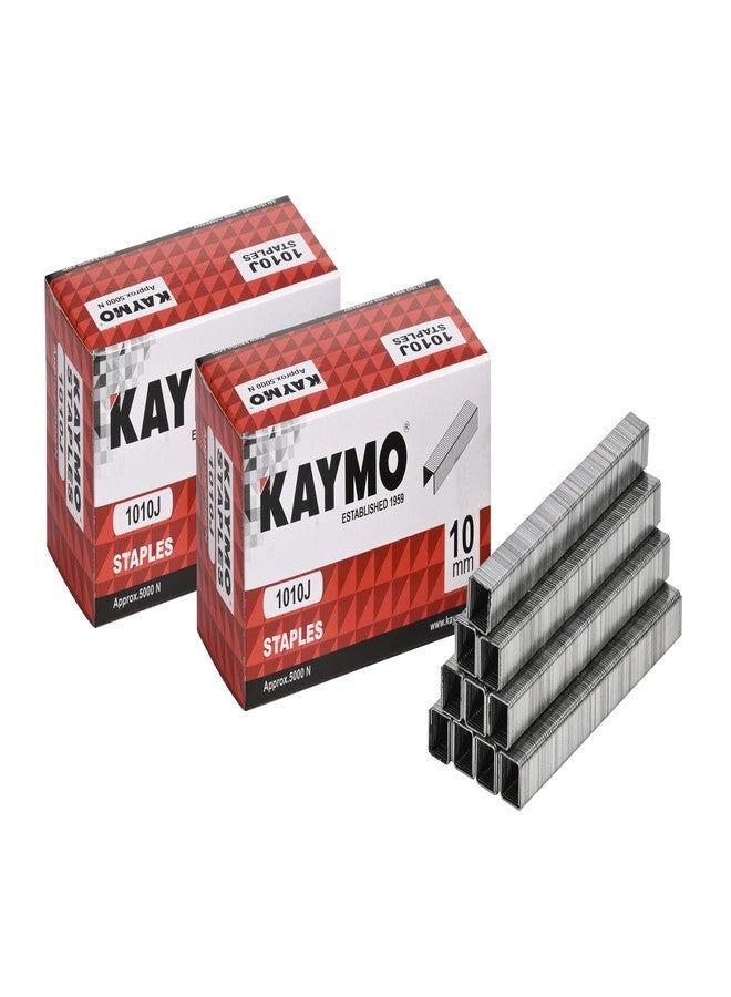 Kaymo ST1010J Staples | 10mm Length | Pack of 2 (10,000 Pins) | For Upholstery, DIY, Woodworking - Image 1