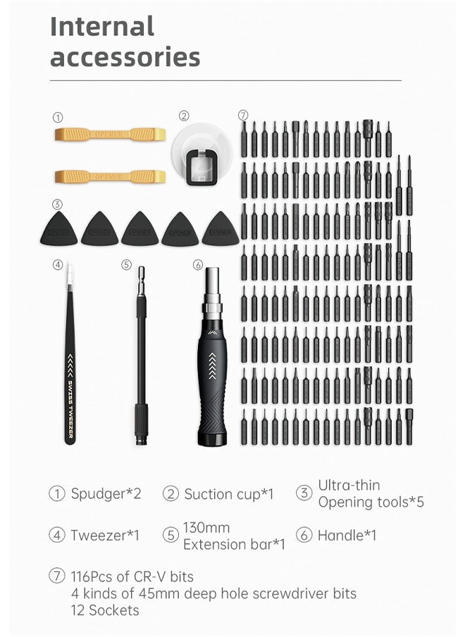 JAKEMY - 145 in 1 Jakemy JM-8183 Precision Screwdriver Set Magnetic Replaceable Bits Sockets Spudger Opening Tool Tweezer for Smartphones PC Electronics - Image 1