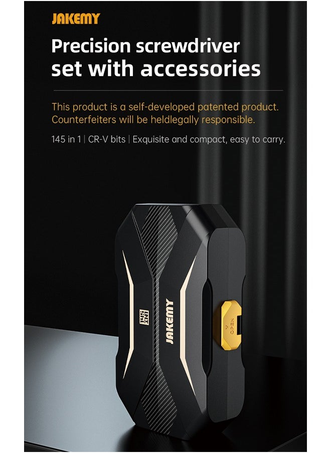 JAKEMY - 145 in 1 Jakemy JM-8183 Precision Screwdriver Set Magnetic Replaceable Bits Sockets Spudger Opening Tool Tweezer for Smartphones PC Electronics - Image 1