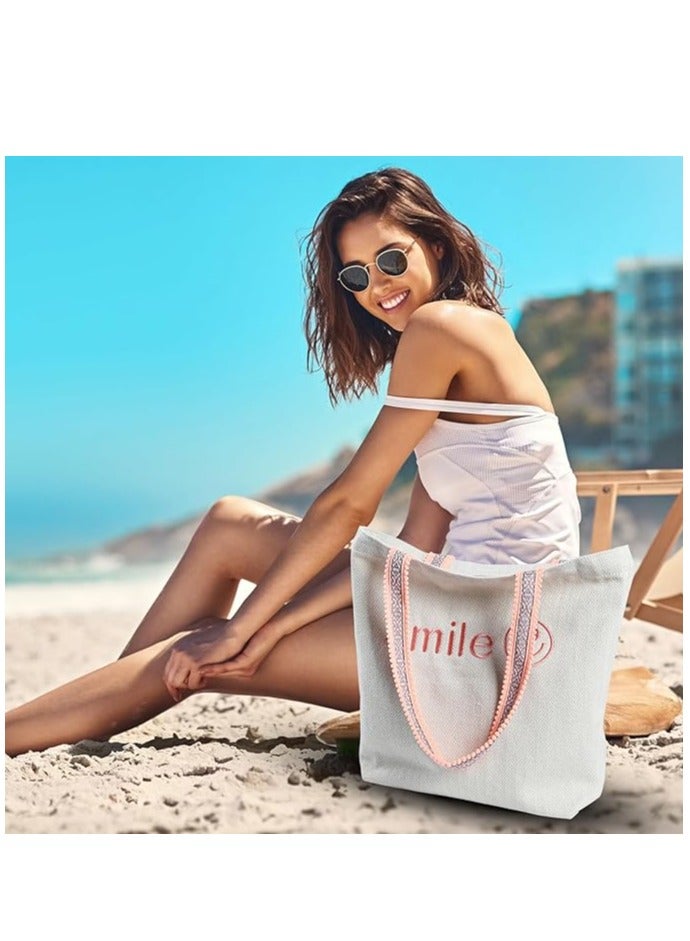 SYOSI Tote Canvas Bag for Woman Lady Canvas Crossbody Tote Shoulder Purse Bag Embroidery Shoulder Casual Bags for Girls Cute Tote Canvas Bags for Women Shopping School Library  - Image 3