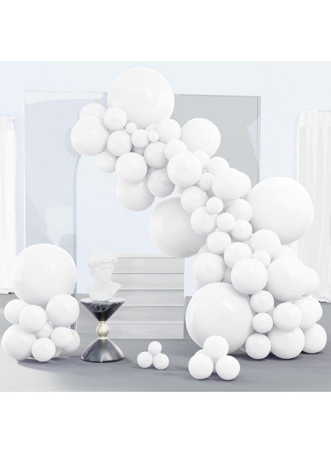 PartyWoo White Balloons, 140 Pcs Matte White Balloons Different Sizes Pack Of 18 Inch 12 Inch 10 Inch 5 Inch White Balloons For Balloon Garland Or Balloon Arch As Birthday Party Decorations, White-Y13  - Image 1