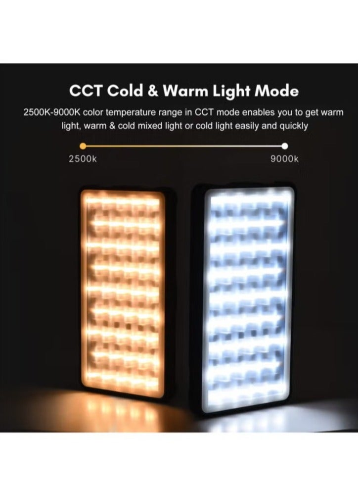 Excefore W140RGB Portable Video Light, Dimmable Rechargeable Photography Fill Light, High Brightness High CRI LED Camera Light For Vlog Live Streaming Video Conference, (1pc, W140RGB Single Light Plus Clip) - Image 3