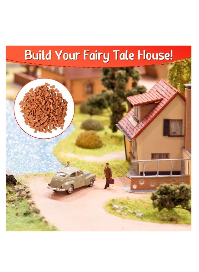 200 Pieces Mini Bricks Tiny Bricks for Landscaping Red Miniature Bricks Model Brick Wall Small Bricks for Crafts Realistic Fake Bricks Mini Blocks for Dollhouse Mini Garden Accessories,1/35 Scale - Image 4