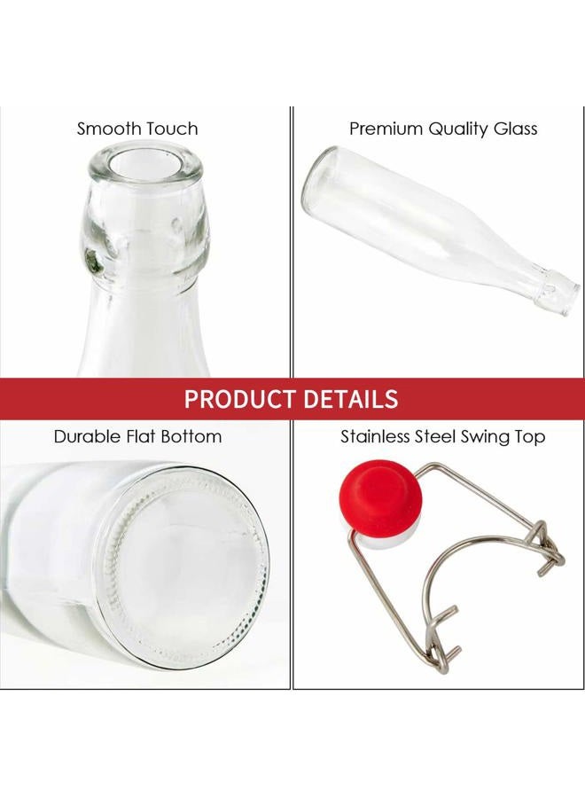 Encheng 32 oz Clear Glass Bottles with Air Tight Lids,Easy Cap Bottles for Beer and Home Brewing,Glass Kombucha Bottles with Stoppers,Swing Top Bottles for Beverages 8 Pack … - Image 3