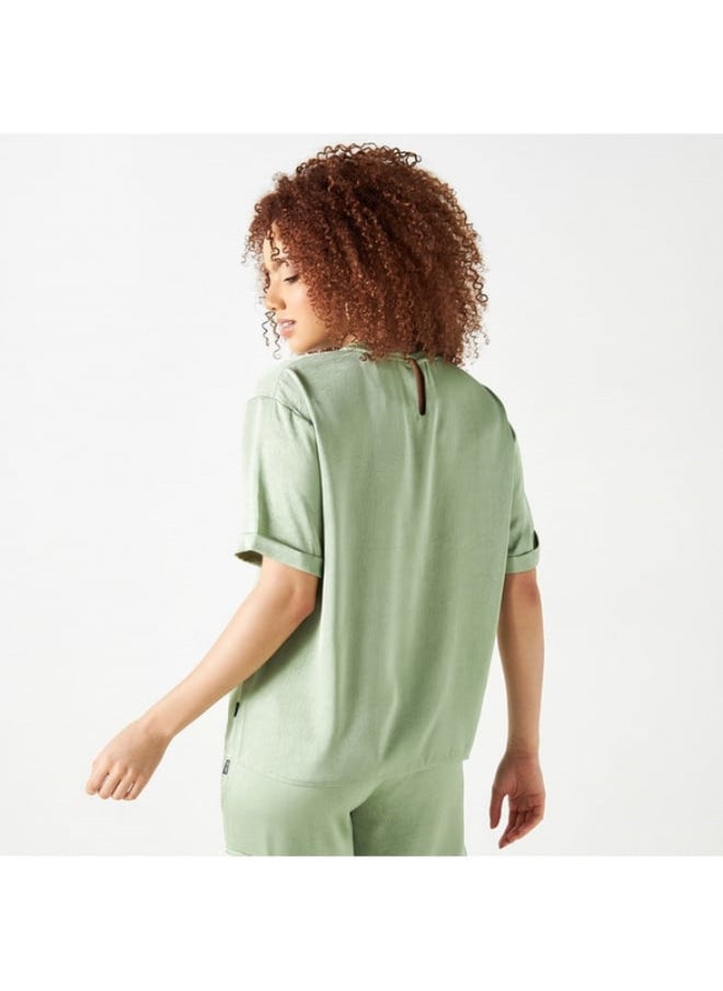 SP Characters Fruit Basket Embellished Top with Short Sleeves  - Image 3
