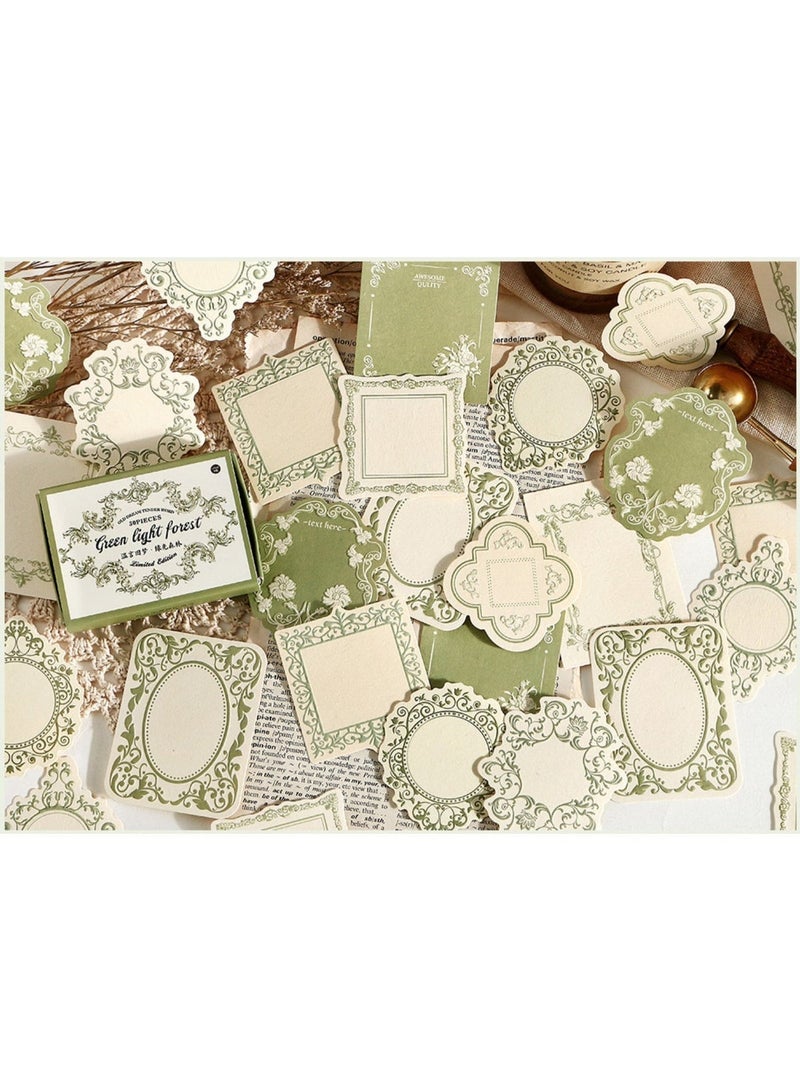 HPRT 30 Pcs Vintage Blue Embossed Floral Scrapbook Paper Set - Aesthetic Journaling Stationery Kit - Image 2