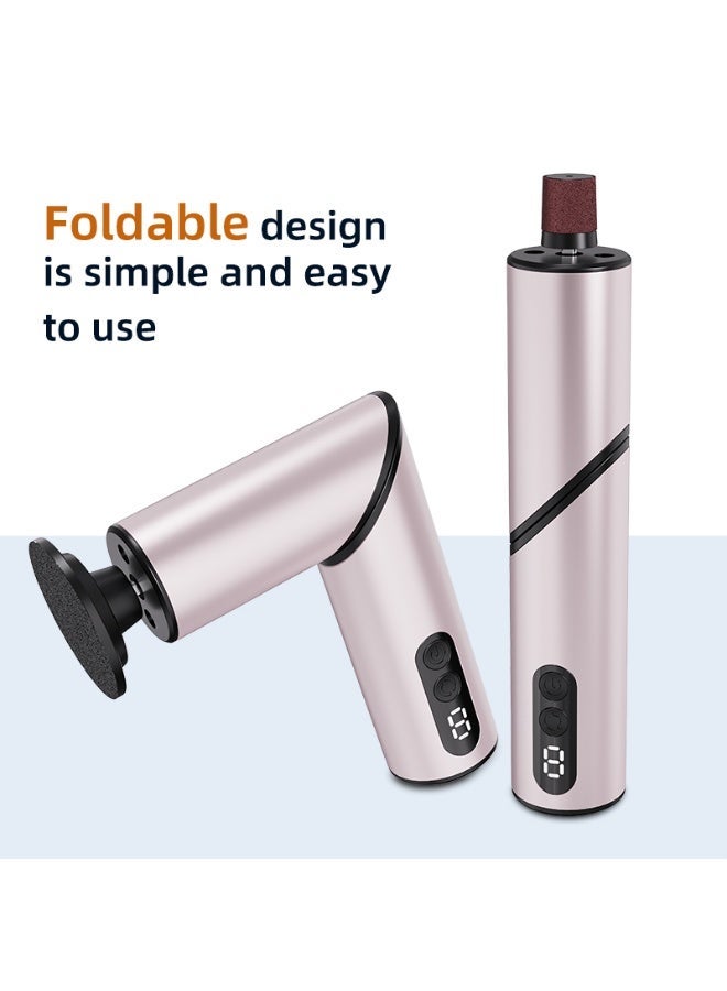 5-in-1 Foldable Electric Callus Remover, Foot File with 30 Accessories and 9 Intensity Modes, Foot Care Suitable For Men And Women, For Grinding Hard Calluses and Dead Skin for Large Area Callus Removal and Delicate Care (Pink) - Image 2